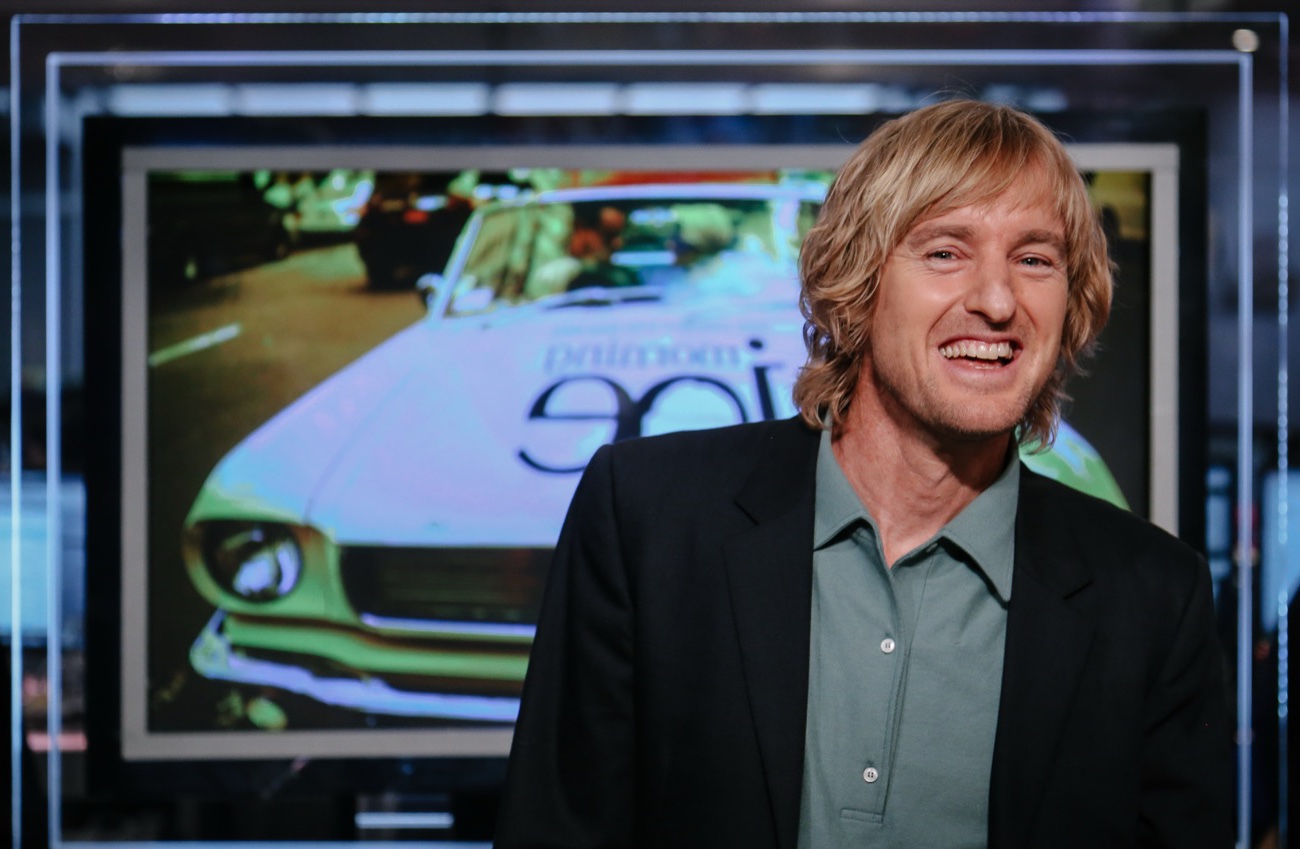 Owen Wilson laughs on the Morning Joe set.